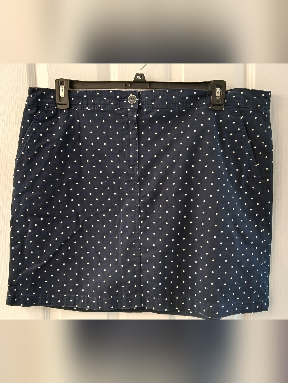 Karen Scott Navy Polka Dot Skort Shorts Size 18